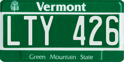VT license plate LTY426
