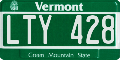 VT license plate LTY428