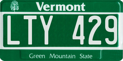 VT license plate LTY429