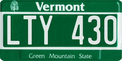 VT license plate LTY430