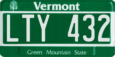VT license plate LTY432