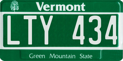 VT license plate LTY434