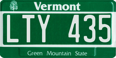 VT license plate LTY435