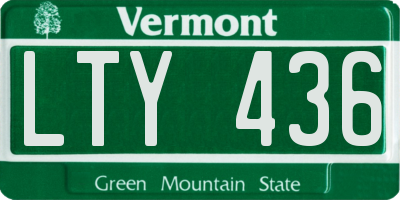 VT license plate LTY436