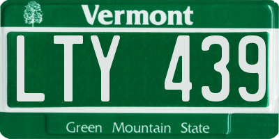 VT license plate LTY439