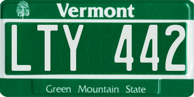 VT license plate LTY442