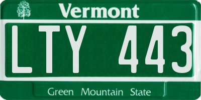 VT license plate LTY443