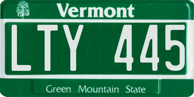 VT license plate LTY445