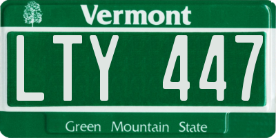 VT license plate LTY447