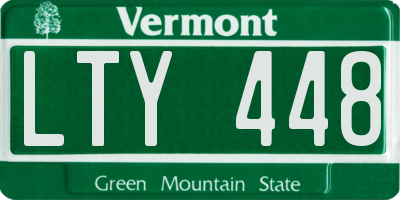 VT license plate LTY448
