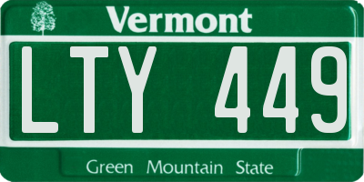 VT license plate LTY449