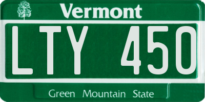 VT license plate LTY450