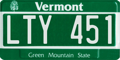 VT license plate LTY451