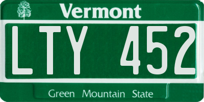 VT license plate LTY452