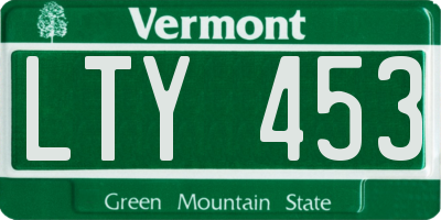 VT license plate LTY453