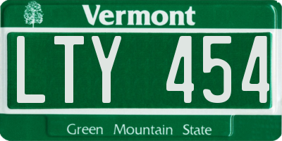 VT license plate LTY454
