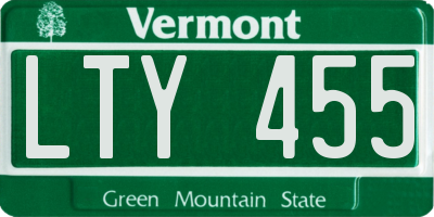 VT license plate LTY455