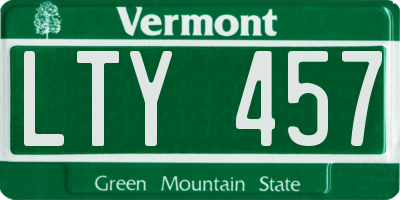VT license plate LTY457