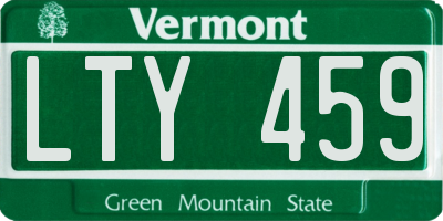 VT license plate LTY459