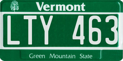 VT license plate LTY463