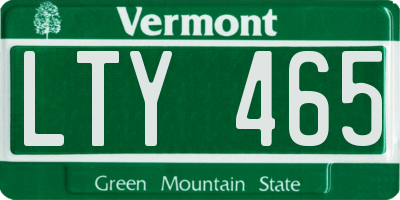 VT license plate LTY465