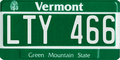 VT license plate LTY466