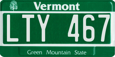 VT license plate LTY467