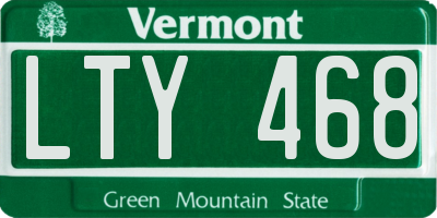 VT license plate LTY468