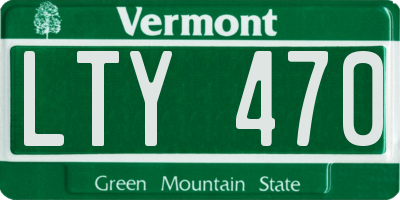 VT license plate LTY470