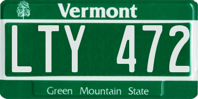 VT license plate LTY472