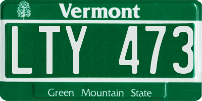 VT license plate LTY473