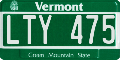 VT license plate LTY475