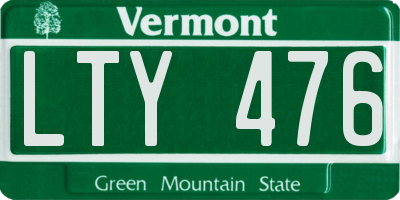 VT license plate LTY476