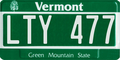 VT license plate LTY477