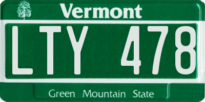 VT license plate LTY478