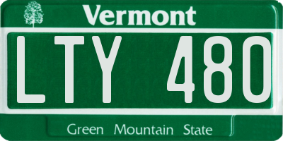 VT license plate LTY480