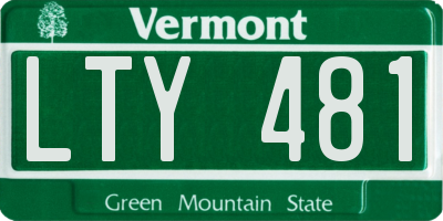 VT license plate LTY481