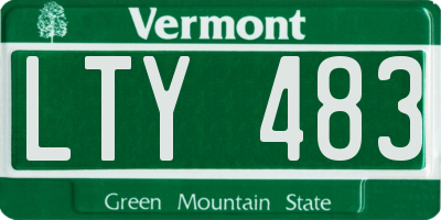 VT license plate LTY483