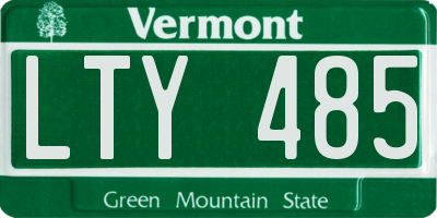 VT license plate LTY485
