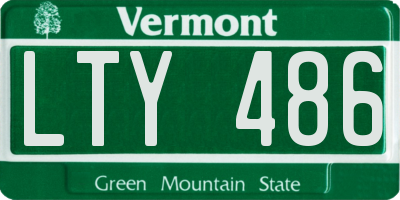 VT license plate LTY486