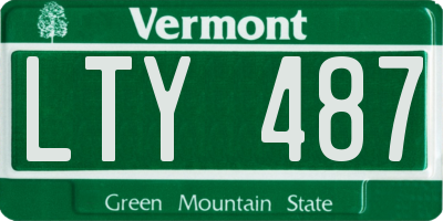 VT license plate LTY487