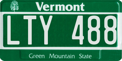 VT license plate LTY488