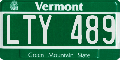 VT license plate LTY489