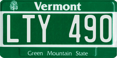 VT license plate LTY490