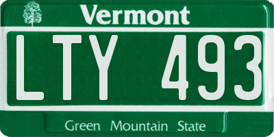 VT license plate LTY493