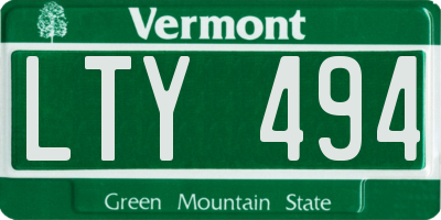 VT license plate LTY494