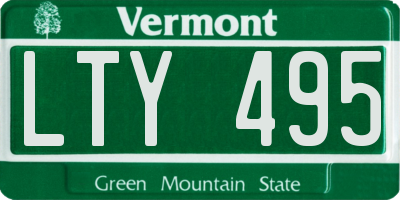 VT license plate LTY495