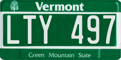 VT license plate LTY497