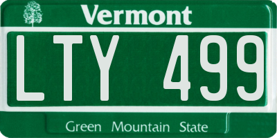 VT license plate LTY499
