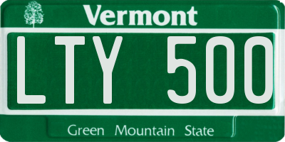 VT license plate LTY500